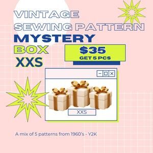 Vintage Sewing Pattern Mystery Box WOMENS XXS 5 for $35 1960s - Y2K Any Style